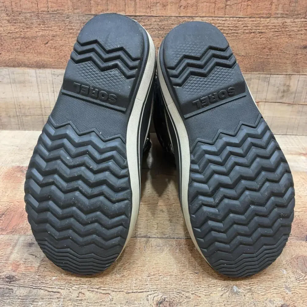Sorel Snow Boots Kids Size 5 37 Black Nylon Waterproof Mid Calf NY1962-010